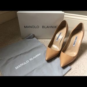 Manolo Blahnik BB Pointed-Toe Pump, Camel